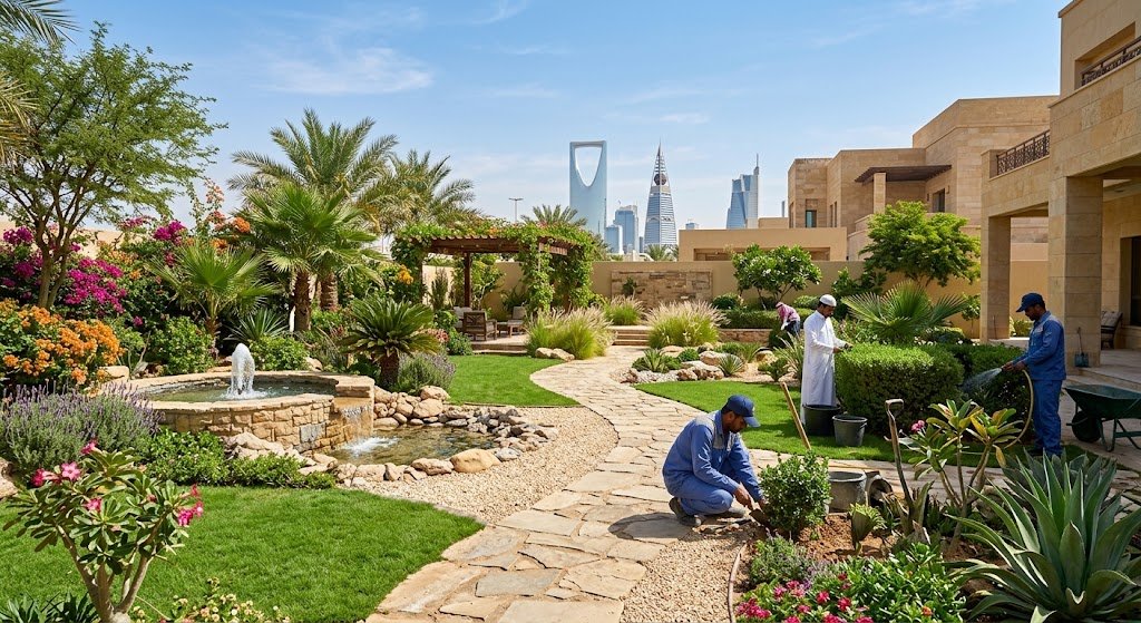 تنسيق حدائق حي البطحاء بالرياض